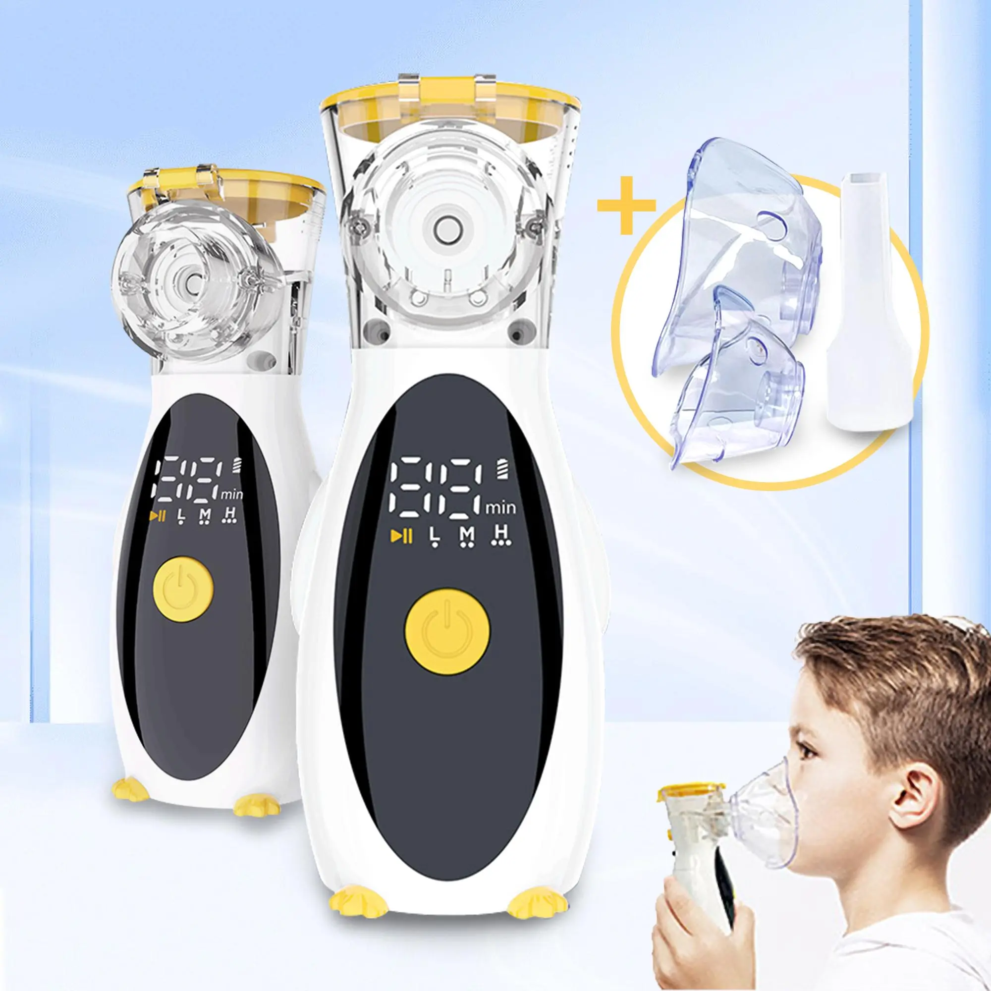 Portable Handheld Nebulizer Machine, Rechargeable Small Nebulizer with Self-cleaning Mode, Suitable for Home Use, Personal Care Appliances