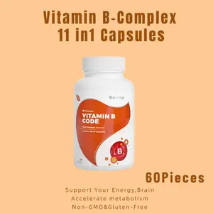 Geetop Vitamin B-Complex 60 Capsules 11 in1 Tablets-Vitamin B12,B6,B1,B2,B5,Choline,Supports Energy,Brain,Accelerate metabolism,Non-GMO&Gluten-Free