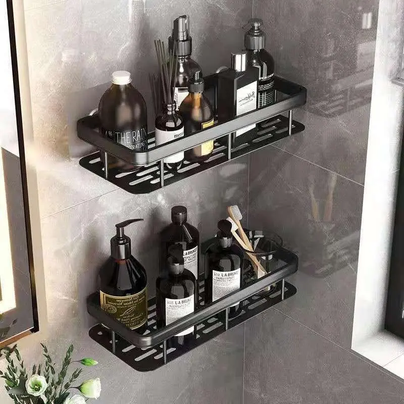 1pc/2pcs Perforation-free bathroom Bathroom storage shelf Wall-mounted toilet toilet washstand Bathroom wall storage shelf Bathroom Organizer