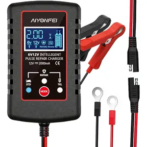 2A  Charger 6V/12V  Trickle Charger,  Maintainer for Lead Acid, , , Lawn Mower,  Desulfator with Temperature Compensation (1, Black)
