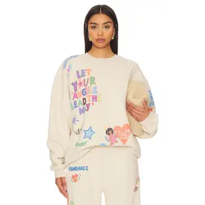 The Mayfair Group Angels All Around You Crewneck in Cream