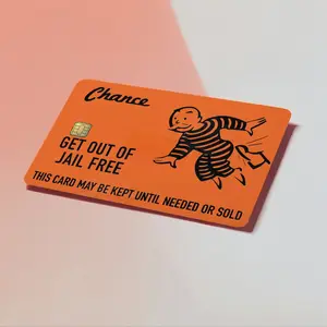 Get Out Of Jail FREE Credit Card Skin, Debit Card Covering Personalization Unique