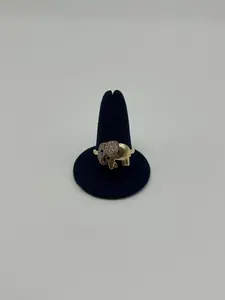 14K Gold CZ Elephant Good Luck Ring