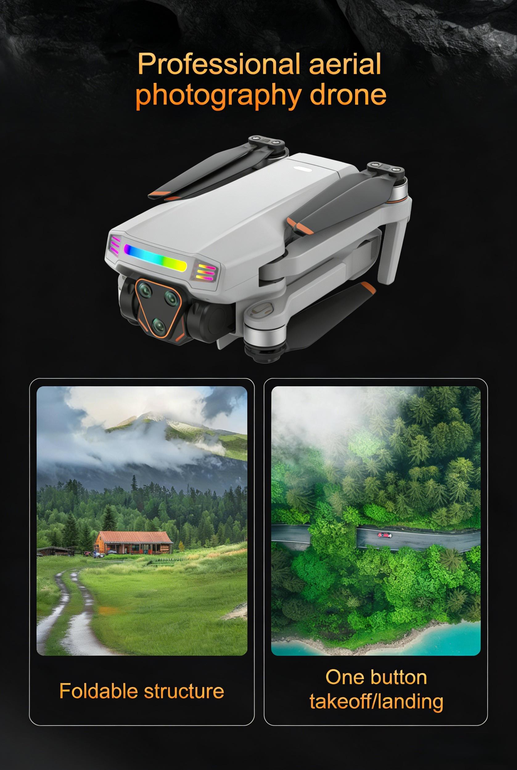 LF666PRO Drone with 4.5 inch independent dispaly  LCD Screen, Dual Camera & 50x Zoom | Optical Flow, Smart Obstacle Avoidance & Gesture Photo | RC Quadcopter for Beginners, Birthday Gift