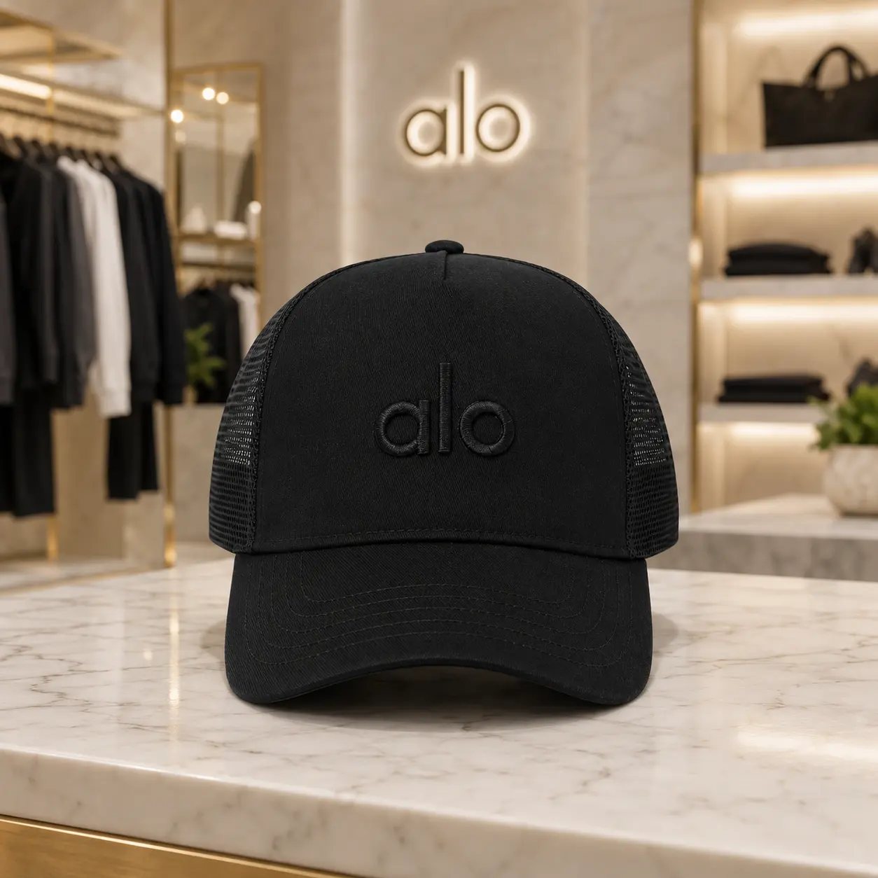 Premium Black Mesh Trucker Hat for Men & Women, Adjustable Snapback Baseball Cap, Breathable Outdoor Casual Streetwear Hat