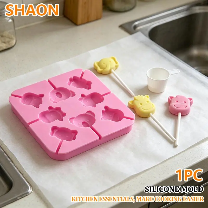 SHAON 1pc Koala & Little Elephant Cartoon Lollipop Mold - Easy Demold, Reusable Bakeware for Homemade Lollipops, Chocolate Sticks, Koala Little Elephant Lollipop - 1Pc
