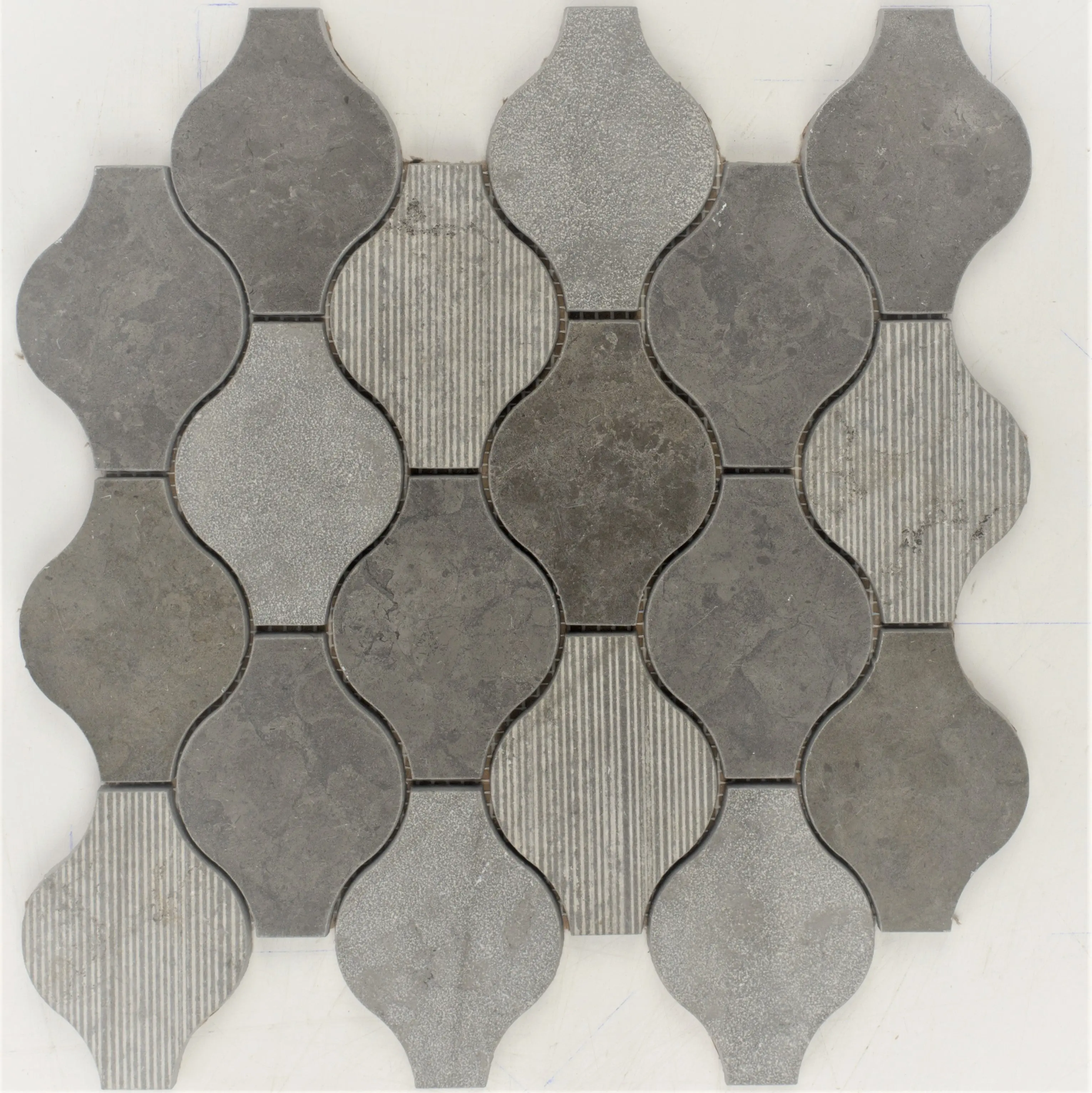 Milly Grey Ornament Limestone Mosaic Tile