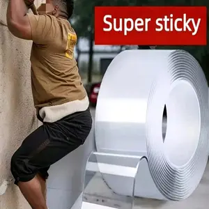 Super Strong Double-Sided Tape, Durable Double Sided, Multipurpose Mounting Tape, Nano Transparent Adhesive, High Sticky, Strong Adhesion, Reusable, Waterproof, Multi-Functional, Ideal for Various Uses