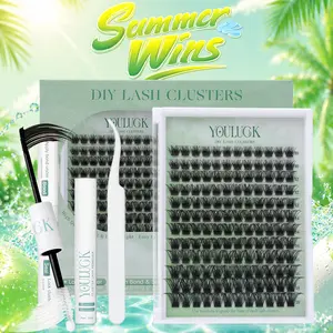 YOULUCK Air Enchantress Lashes Lash Clusters Upgraded – Waterproof Lightweight Natural Fluffy Individual Eyelash Extensions with Ultra-Thin Band Bond Seal Remover Set Perfect for Beginners