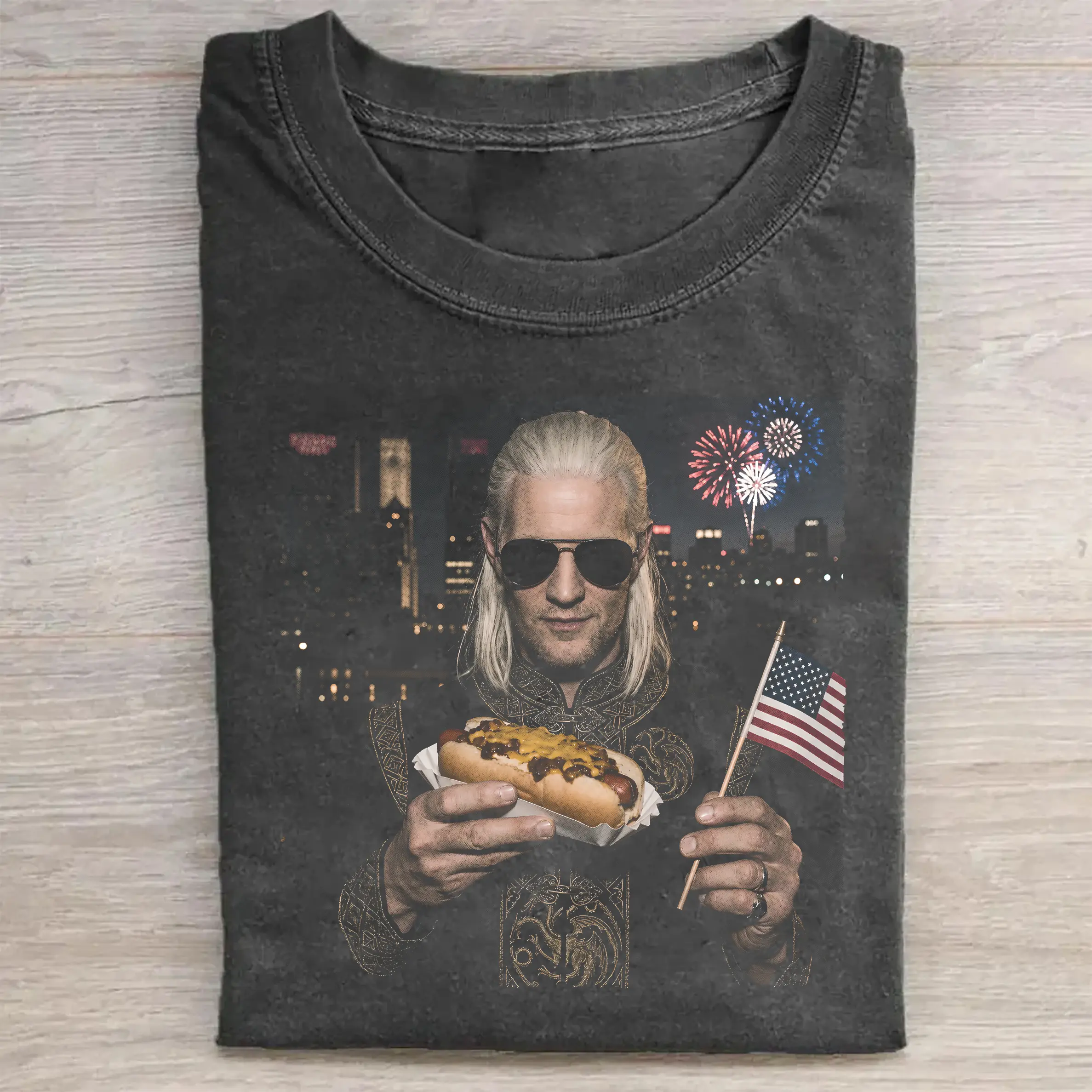 Funny Daemon Targaryen Hotdog Shirt, House of the Dragon 4th of July Tee, Rogue Prince Matt Smith Meme Graphic T-Shirt, Pop Culture Gift