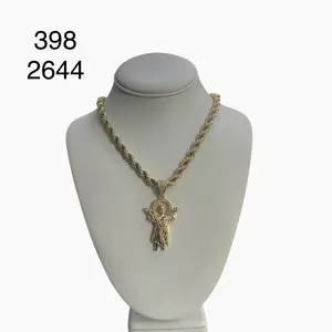 Yudijewerly # 398 (7mm) (23.5 inches)  Necklace & Divino Niño