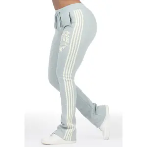 Briana Heather Grey Stacked Track Pant Briana Heather Grey Stacked Track Pant