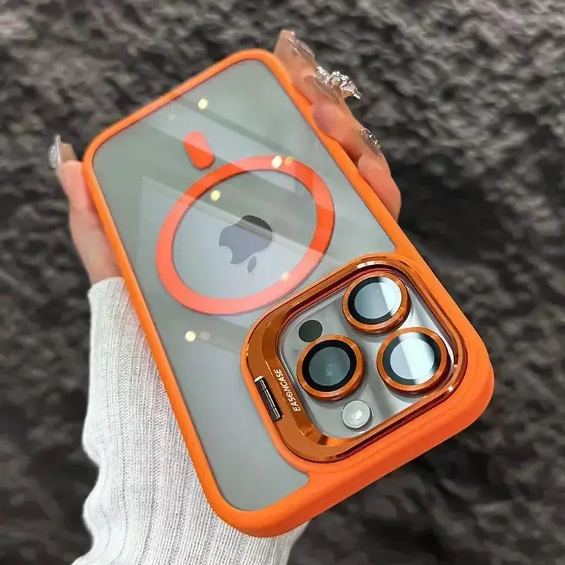 Drop-resistant phone case for Apple iPhone 17 16 15 14 13 Pro Max, clear case with lens mount, compatible MagSafe case with lens protector of the same color Heavy Duty iphone 16 pro max case