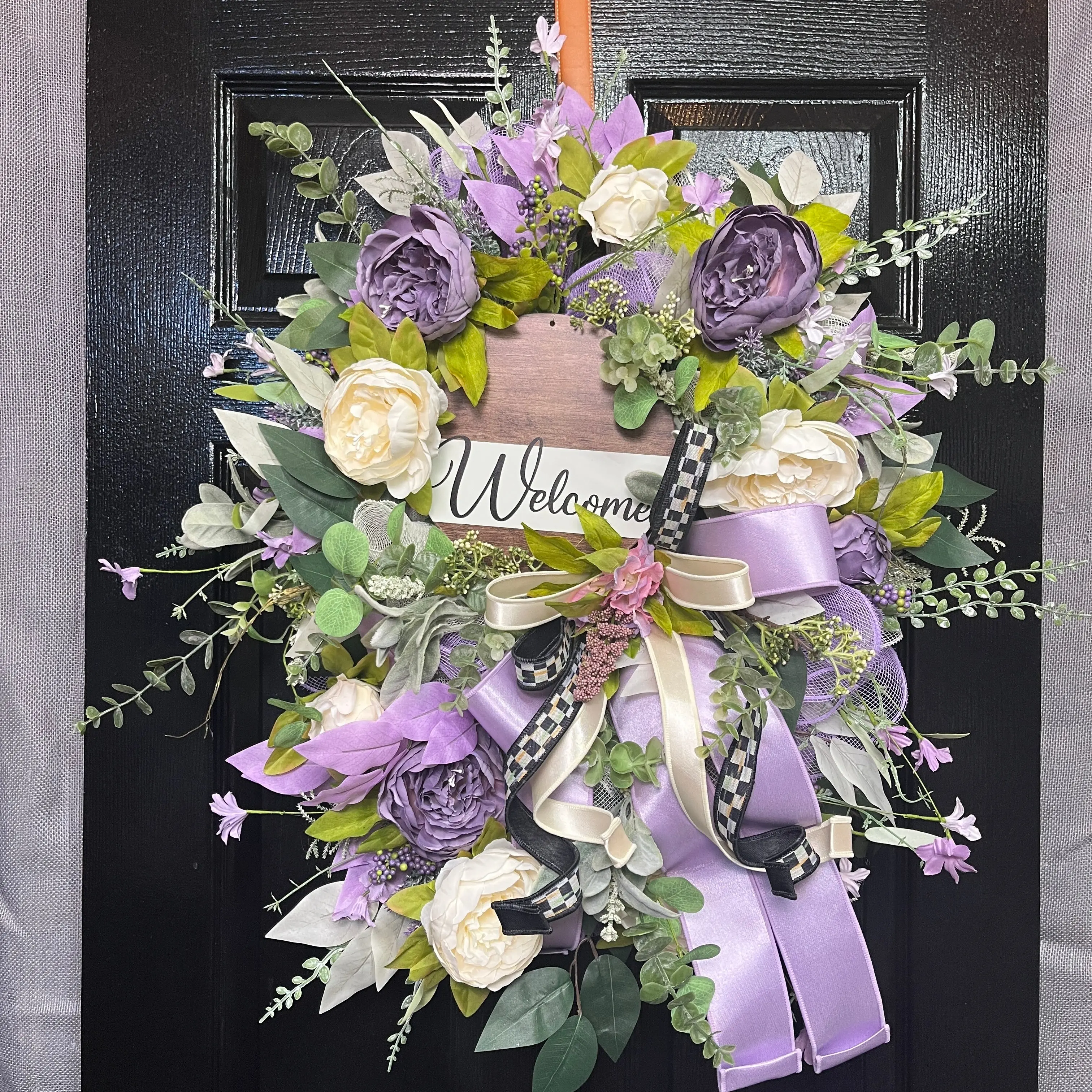 Lavender & Ivory Welcome Everyday Wreath