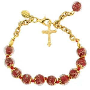 Glass Of Venice Murano Glass Sommerso Rosary Bracelet - Red