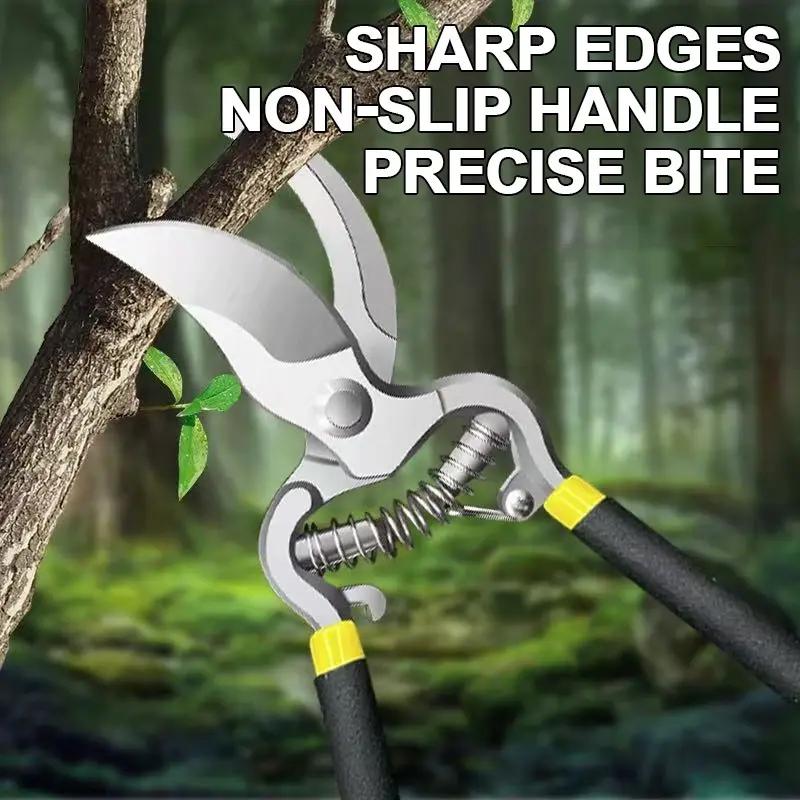 Curved-Head Carbon Steel Plant Shears - Household Pruning Tool, Tree Branch Cutter, Practical Choice for Gardening Enthusiasts, Trimming Flower Foliage, Vines