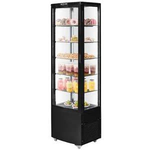VEVOR Refrigerated Display Case, 9.8 Cu. Ft./ 278L Large Pastry Display Case, 5-Tier Commercial Display Refrigerator with LED Lighting, TURBO Cooling, Frost-Free Air-Cooling, for Bakery
