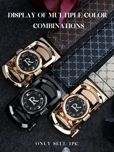 Men's Fashionable High-End Belt, Trendy Exquisite Belt, Automatic Buckle, Casual Business Men's Waistband, Trendy Leisure Belt Accessory
