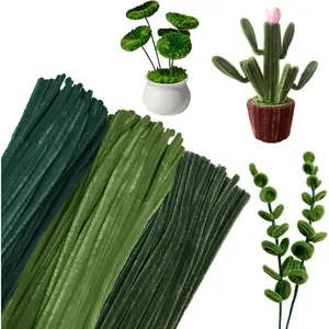 Pipe Cleaners Craft 300 count 3 Colors Green Pipe Cleaners Bulk 30CM Limpia Pipas para Manualidades Fuzzy Wire Chenille Stems for Arts Crafts and Creative DIY Projects Decorations