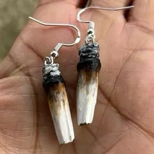 Sweetchibababy dangle roach joint earrings, lightweight ,handmade on sterling silver hooks