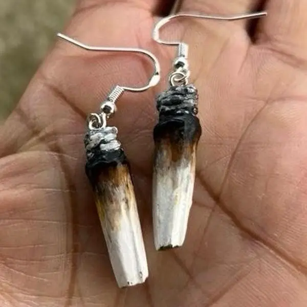 Sweetchibababy dangle roach joint earrings, lightweight ,handmade on sterling silver hooks