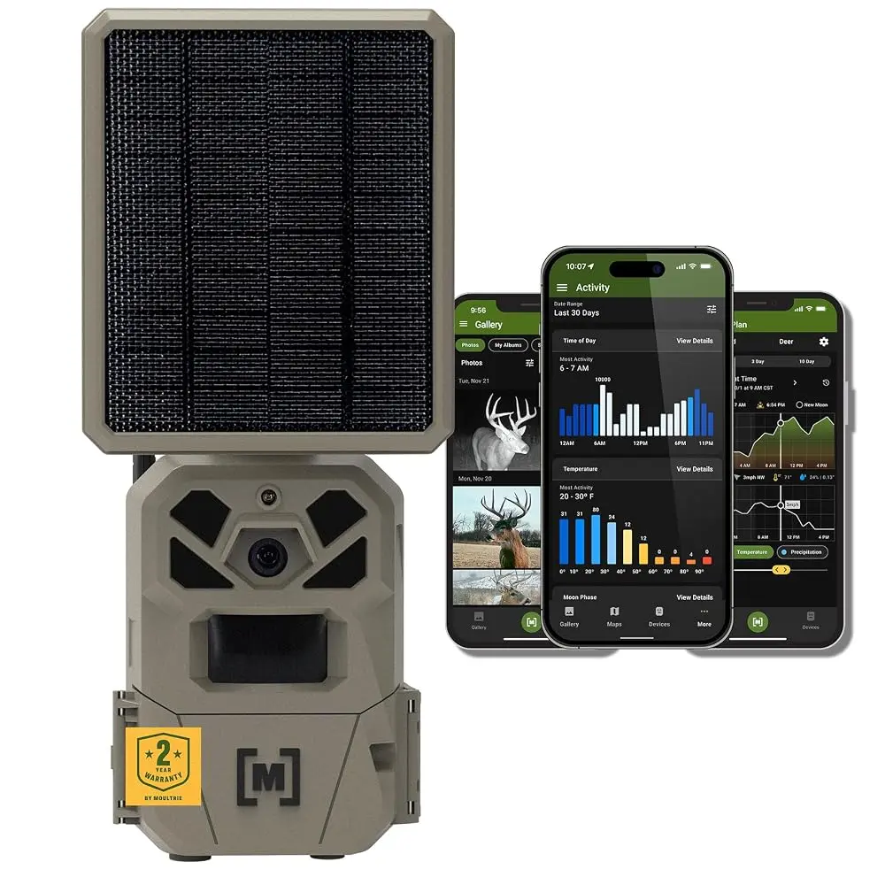 Moultrie Edge Solar Cellular Trail Camera 40MP 1080p Video with Night Vision, Multi-Carrier LTE, Built-in Memory, 0.4s Trigger Speed