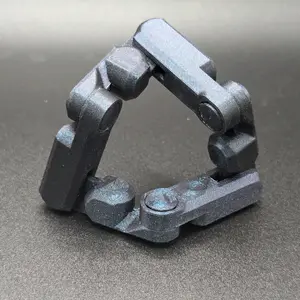Goblin GearWerks Articulated Tri-Fidget - Stress Relief Toy, Metallic Blue Glitter Finish