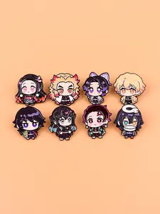 8pcs/set Anime Enamel Pin , Cute Cartoon Character Zinc Alloy Badges, Backpack Hat Clothing Accessories, Gift for Colleagues Friends
