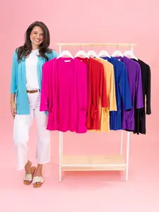 Yummi Rib Front Pocket Cardigan by DD Design | S-3XL