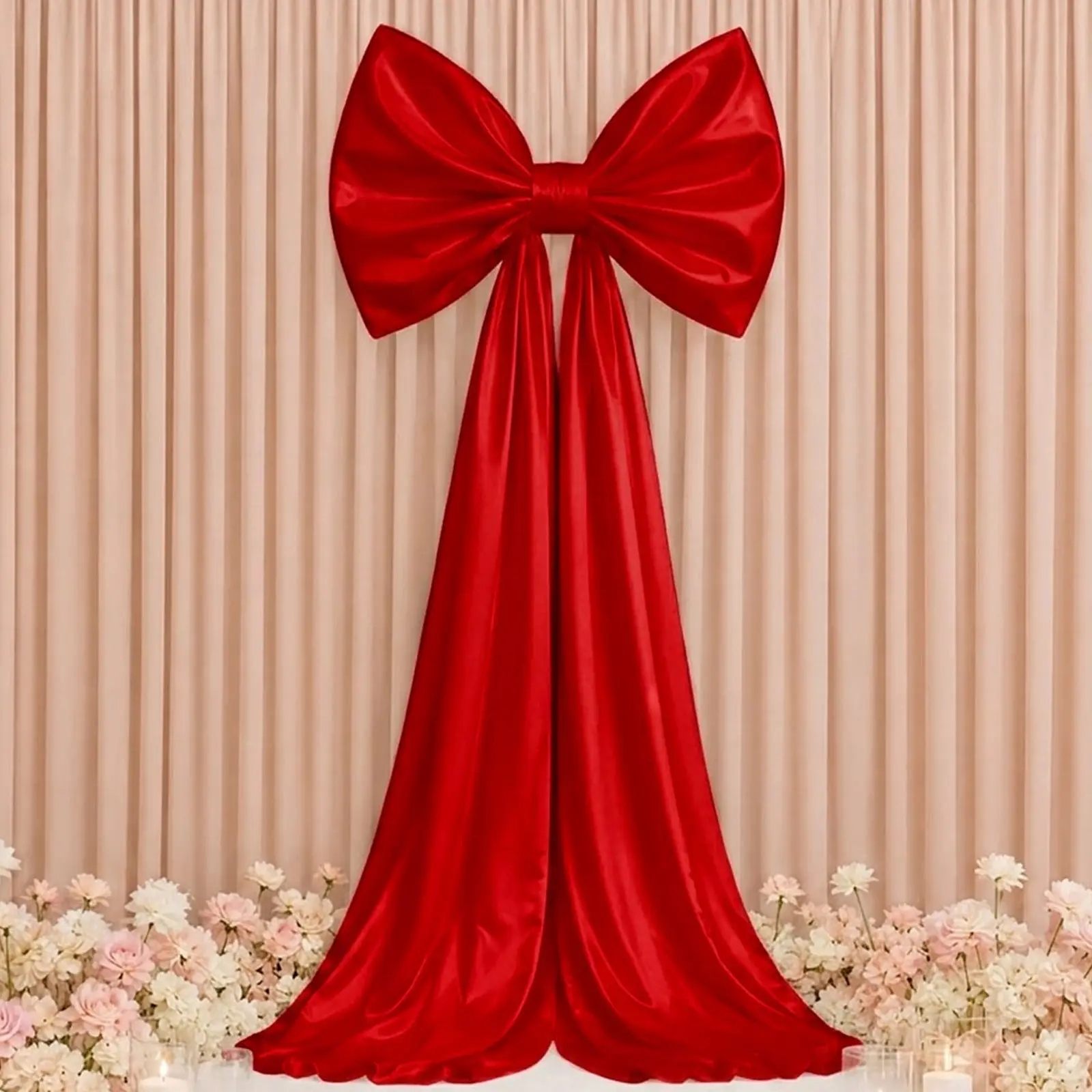 10ft Giant Satin Bow Backdrop Decor, Red – Weddings, Birthdays & Baby Showers