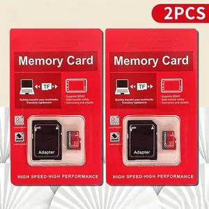 Memory card with adapter 2 pieces of 1TB micro tf, Micro SD card compatible with mainstream vehicle systems compatible with dashcam screen, vehicle navigation map, supports PC backup flash memory handheld device storage