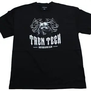 Trentech Men's Short Sleeve Crewneck Heavy Pitbull Tee JW7 Black Size XL Casual Classic