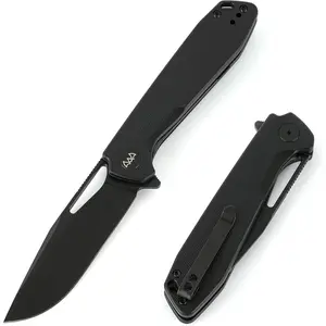 Folding Pocket Knife, 3.5" 14C28N Blade Small EDC Knife with G10 Handle, Safety Liner Lock Pocket Knife for Men, Sharp Camping Hiking Hunting Survival Knives with Clip