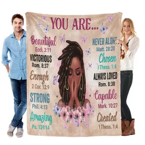 Christian Inspirational Blanket for Women Soft Cozy Faith Throw Blanket Bible Verse Prayer Blanket Bedroom Couch Gift for Mom Daughter Sister Religious Home Decor