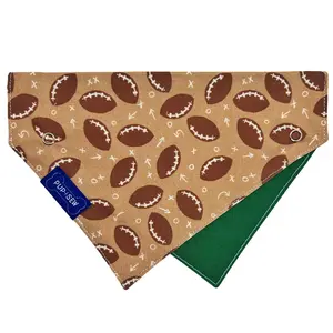 Football Dog Collar Bandana, Reversible and Two-Tone