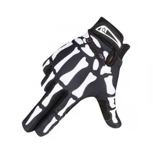 Cycling Long Finger Warm Gloves Sports Outdoor Skeleton Gloves Halloween tactical bag backpack bicycle helmet