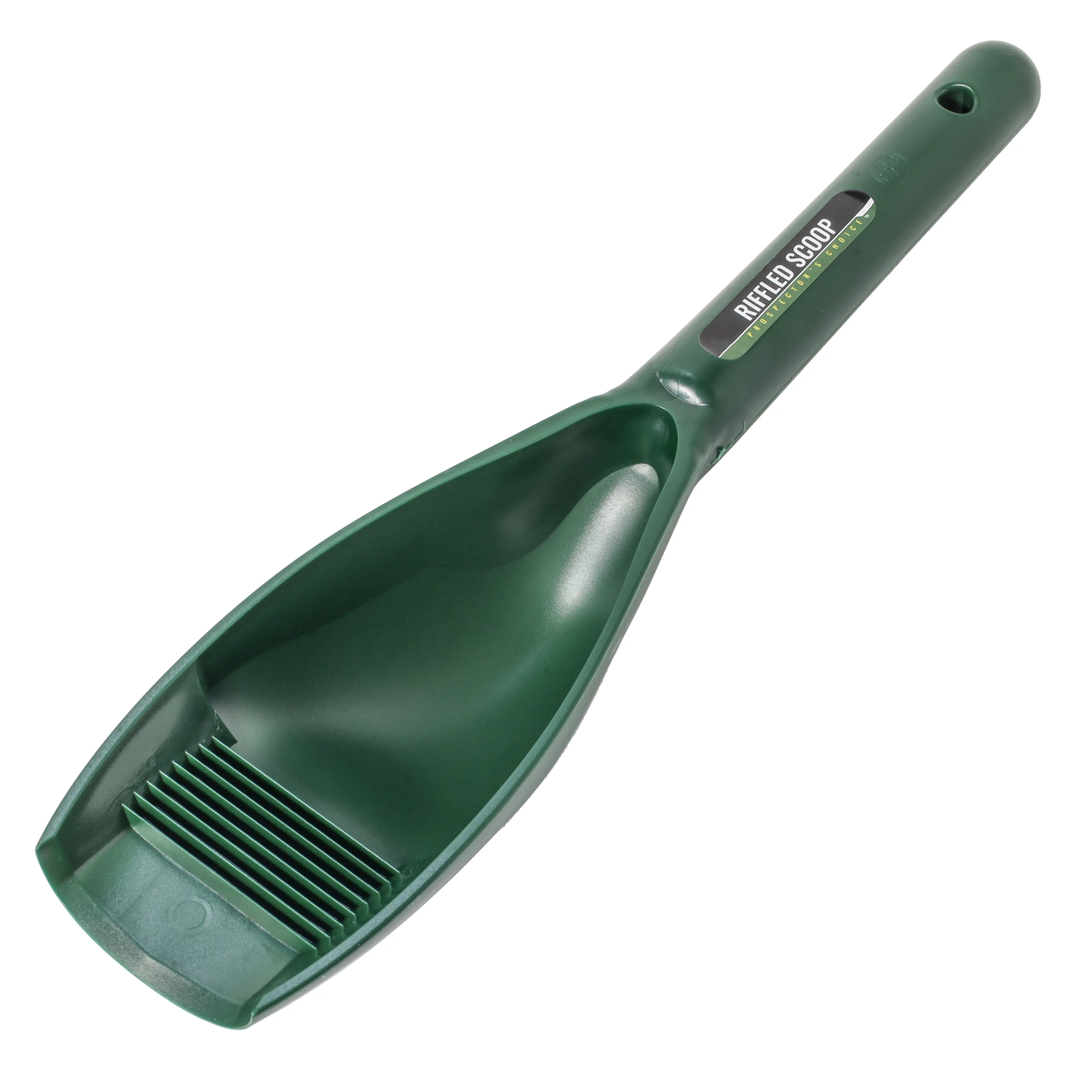 12.5 Inch Riffled Edge Prospector's Sand Scoop Gold Prospecting Equipment, Green Long