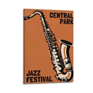 Jazz Poster Art Poster Prints Canvas Painting Oil Painting Wall Art Canvas Poster Decorative Painting Corridor Decoration Home Ornaments Photo Vintage Wall Art Jazz Festival