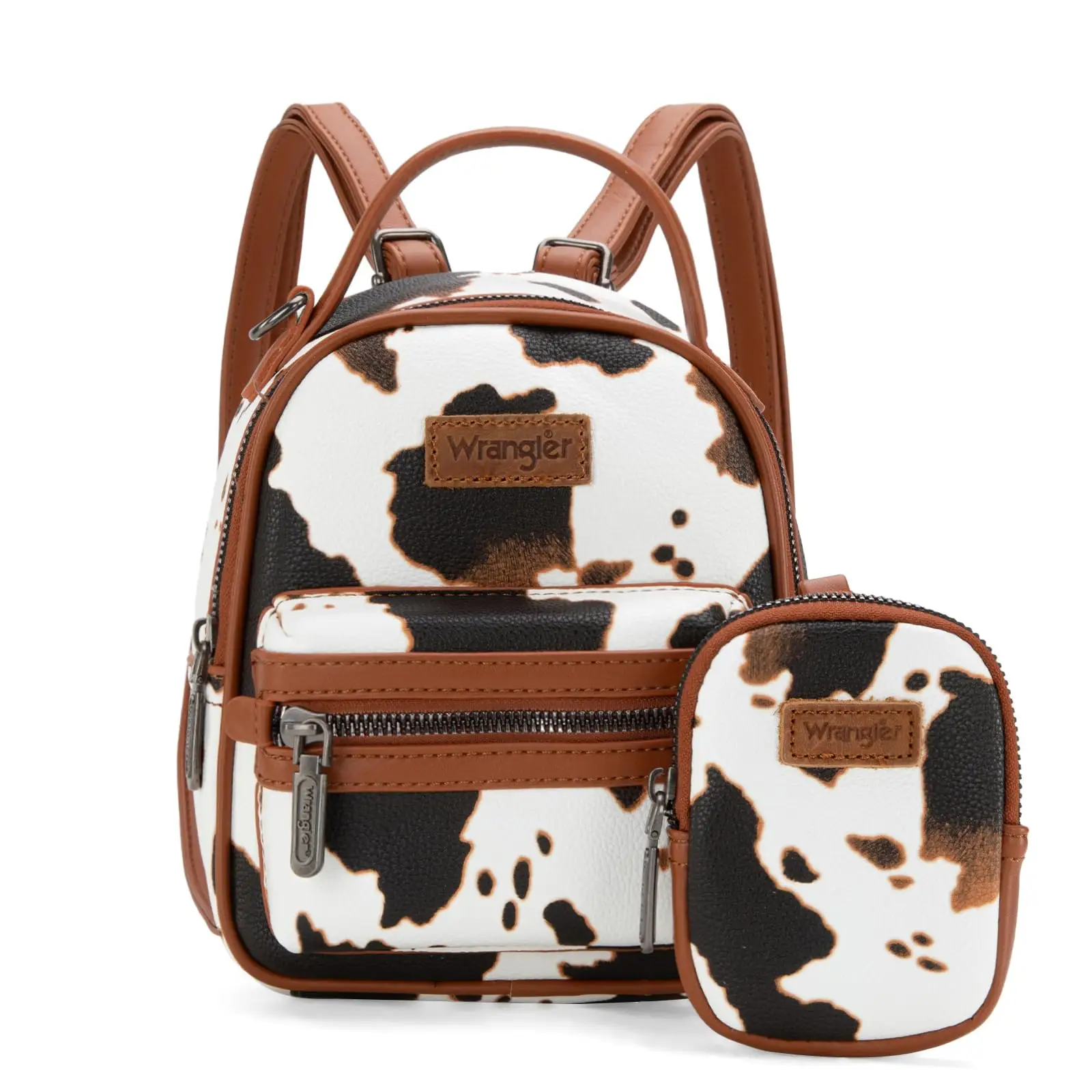 Wrangler Mini Backpack Cow Print Daypacks Purse Cute Backpack for Girls and Women