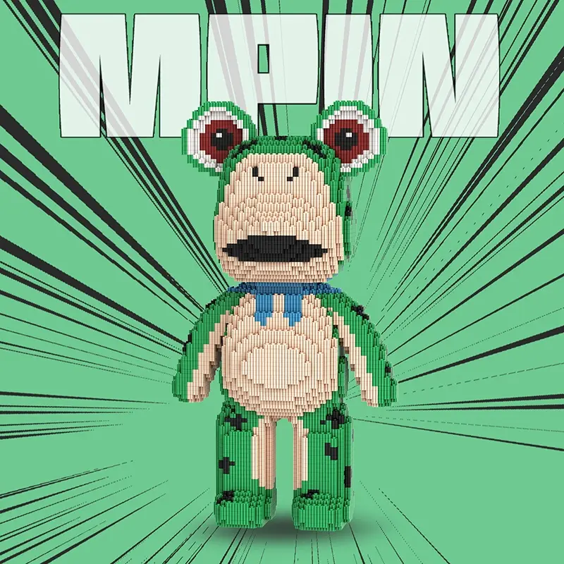 Creative Bear Building Blocks Set, Building Block Model, Unisex Gift Toy, 5650 Pieces, 43cm High Frog Bear Design, Home Decor, Boys Girls Present, Block Figures