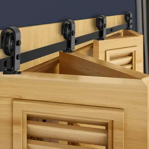 fathersdaygift VEVOR Bi-Folding Sliding Barn Door Hardware Track Kit, 64 Top Mount Track Kit, Slide Smoothly Quietly, Heavy Duty, Easy to Install, Suitable for Four 15 Closet Pantry Laundry Doors (Not Included)