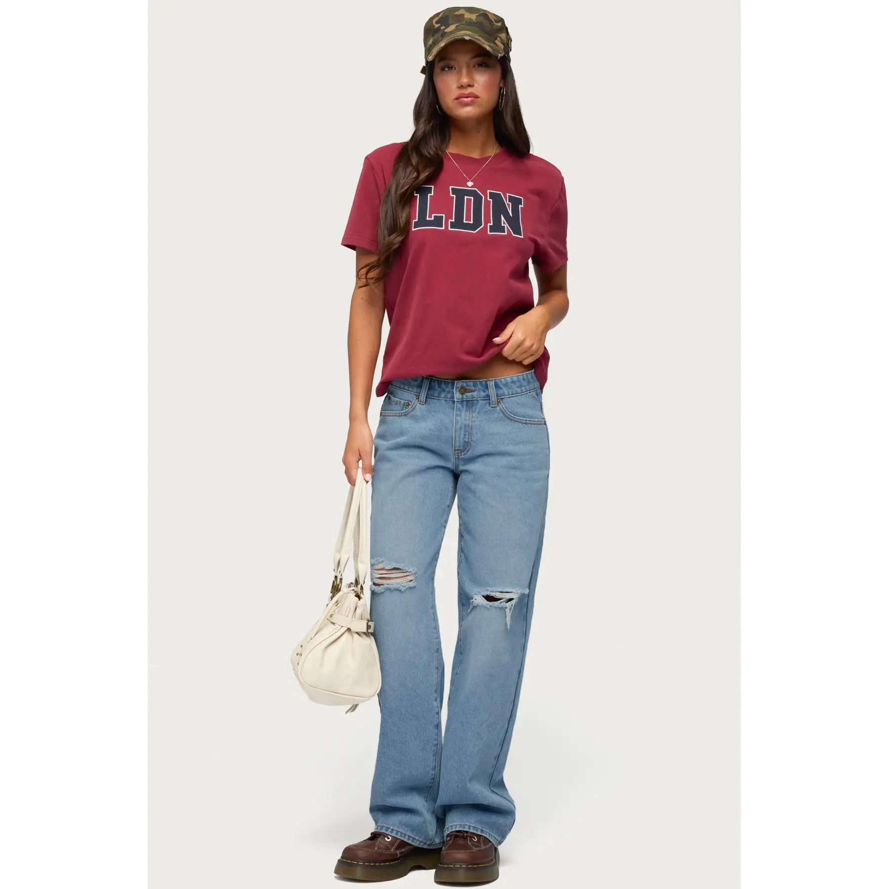 Juju Distressed Low Rise Baggy Jeans