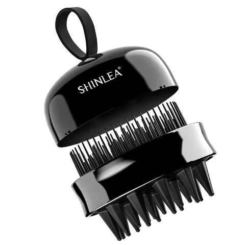 2 in 1 Scalp Massager Shampoo Brush with Soft Silicone Bristles for Hair Growth and Dandruff Removal, Hair Brush Head Massager Scalp Scrubber Exfoliator for Both Wet and Dry Use (Black) Personal Bathroom Accessory