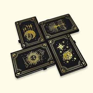 Gold Foil Magic Notebook Set, Classic Background Foil Process, Retro Magic and Ritual Feel, Color Changing Leather Cover, 112 Pages