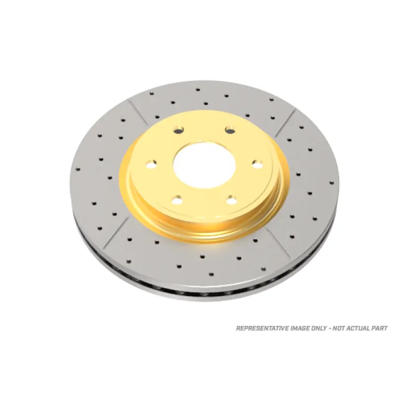 DBA 22-23 Audi A4 (w/350mm Front Rotor) Front Drilled & Slotted Street Series Rotor (w/Gold Hat)
