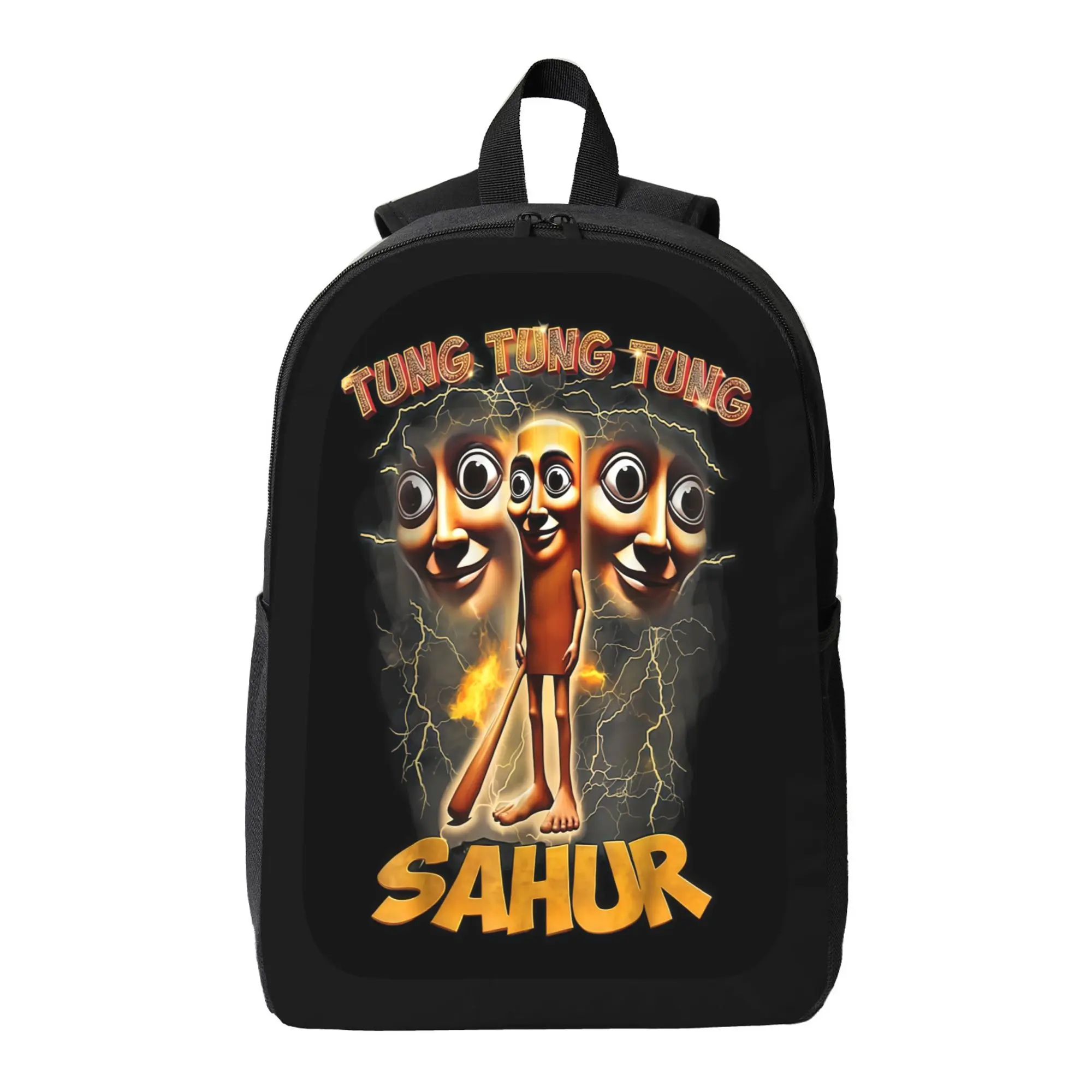 Tung Tung Tung Sahur Printed Backpack - Lightweight Durable Polyester Travel Backpack with Adjustable Straps & Separate Laptop Compartment, Stylish Commuter & College Essentials, Vibrant Graphic Design, Backpack for Travel, Quality Construction