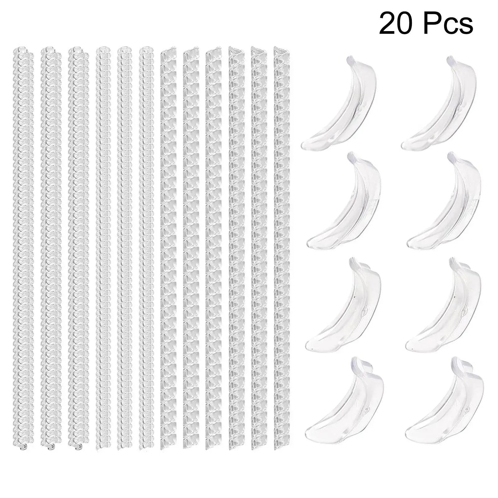 20 Piece Ring Size Adjuster Set, Transparent Silicone Inner Liners, Rubber Protection Covers for Adjustable Rings, Thin Textured Jewelry Accessories