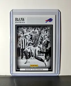 Keon Coleman 2024 Panini NFL #21 Black & White Rookies Card Bills 1 of 680