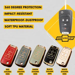 CHEVROLET 4-Button Key Fob Cover for Camaro, Cruze, Equinox, Impala, Terrain