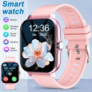 Outdoor smart watch, wireless calling, music control, door access control, multiple sports modes, silicone strap, compatible with iPhone/Android, perfect gift for Father's Day, Mother's Day, Christmas, and birthdays